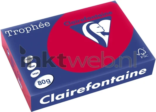 Clairefontaine A4 papier gekleurd Kersenrood