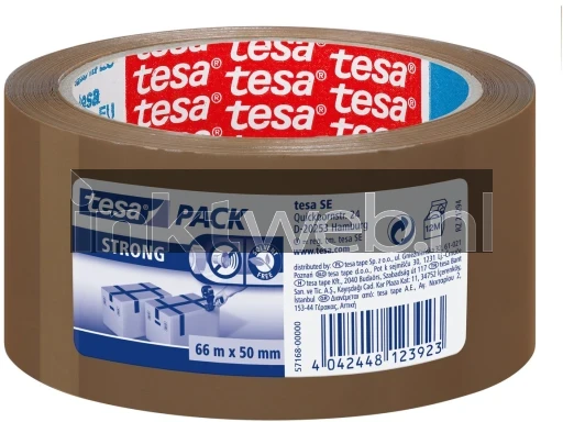 Tesa PP verpakkingsplakband 50mm x 66m bruin