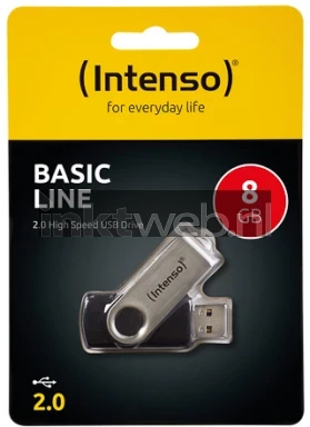 Intenso USB Drive Basic Line 8GB zwart Front box
