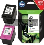 HP 62 2-Pack zwart en kleur product only Combined box and product
