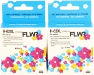 FLWR HP 62XL 2-pack zwart en kleur (Huismerk (remanufactured))