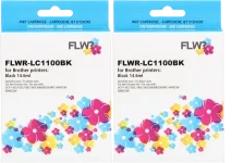 FLWR Brother LC-1100BK 2-pack zwart Front box
