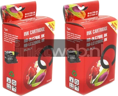 Huismerk Brother LC-1280XL 2-pack zwart