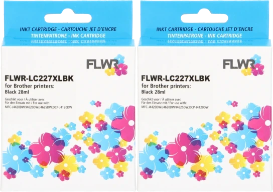 FLWR Brother LC-227BK 2-pack zwart