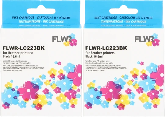 FLWR Brother LC-223BK 2-pack zwart