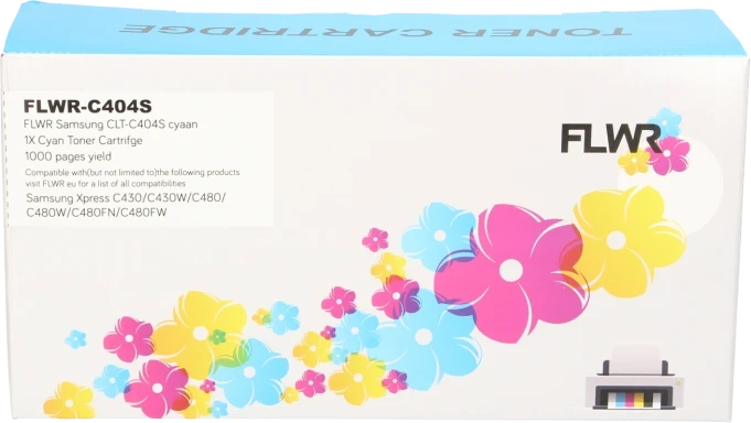 FLWR Samsung CLT-C404S cyaan Front box