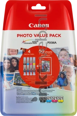 Canon CLI-521 Photo Multipack (Opruiming) zwart en kleur