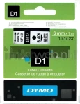 Dymo D1 - 43613 zwart op wit breedte 6 mm