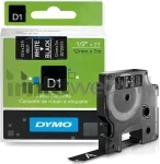 Dymo D1 45021 wit op zwart breedte 12 mm
