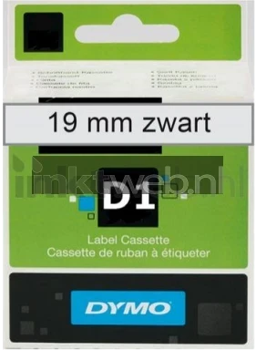 Dymo D1 zwart op transparant breedte 19 mm