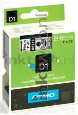 Dymo D1 zwart op transparant 24mm zwart Front box