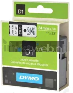 Dymo D1 zwart op wit 24mm zwart Front box