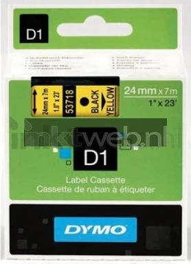 Dymo D1 zwart op geel 24mm zwart Front box