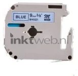 Huismerk Brother MK-521 zwart op blauw breedte 9 mm
