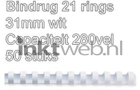 Fellowes Bindrug 32mm 21rings A4 50 stuks wit
