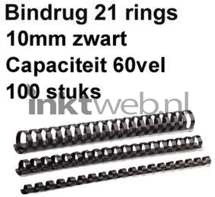 Fellowes Apex bindrug 10mm 21rings A4 100 stuks zwart