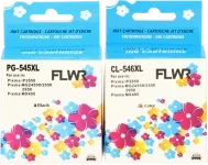 FLWR Canon PG-545XL / CL-546XL Multipack zwart en kleur Front box