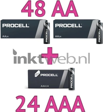 Procell 72 Batterijen 48 AA + 24 AAA