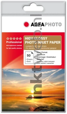 Agfa Fotopapier Glans | 10x15 | 260 gr/m² 50 stuks