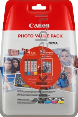 Canon CLI-571XL Multipack met fotopapier zwart en kleur