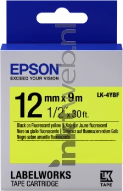 Epson LK-4YBF zwart op geel breedte 12 mm