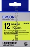 Epson LK-4YBF zwart op geel breedte 12 mm