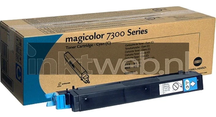 Konica Minolta MC7300 cyaan Combined box and product