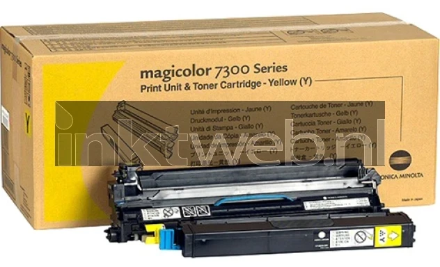 Konica Minolta MC7300 XL geel Combined box and product