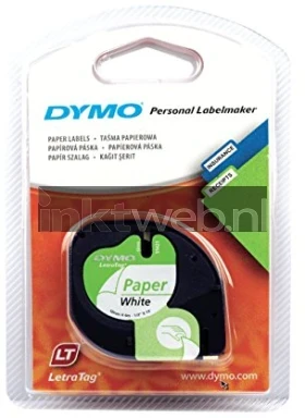 Dymo 91200 / 91220 zwart op wit breedte 12 mm