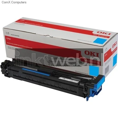 Oki C931 cyaan Combined box and product