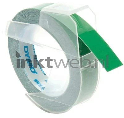 Dymo S0898160 embossing tape wit op groen breedte 9 mm