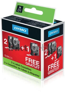Dymo 2010102 3 pack zwart op wit breedte 12 mm