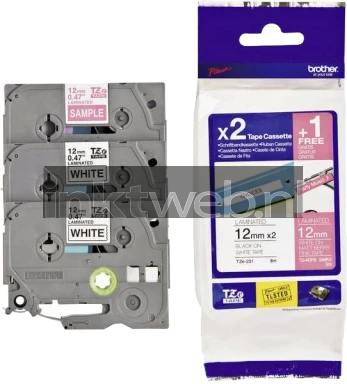 Brother TZE32M3 3-pack zwart op wit breedte 12 mm