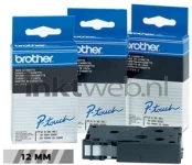 Brother TC101A zwart op transparant breedte 12 mm