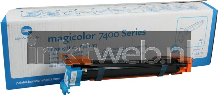 Konica Minolta MC7450 cyaan Combined box and product