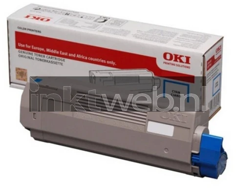 Oki C823/833/843 cyaan Combined box and product