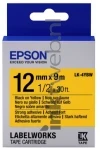 Epson LK-4YBW zwart op geel breedte 12 mm
