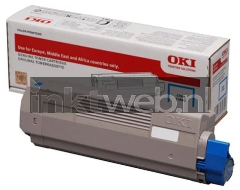Oki C612 cyaan Combined box and product