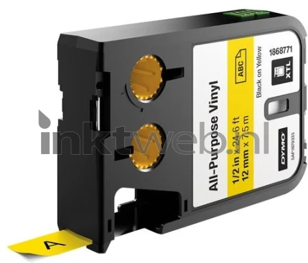 Dymo 1868771 zwart op geel breedte 12 mm
