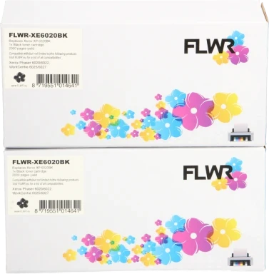 FLWR Xerox 6020 zwart 2-pack zwart Front box