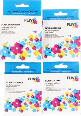 FLWR Brother LC-129XL Multipack zwart en kleur