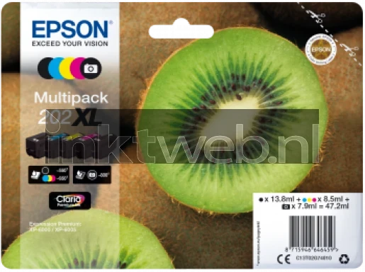 Epson 202XL zwart en kleur