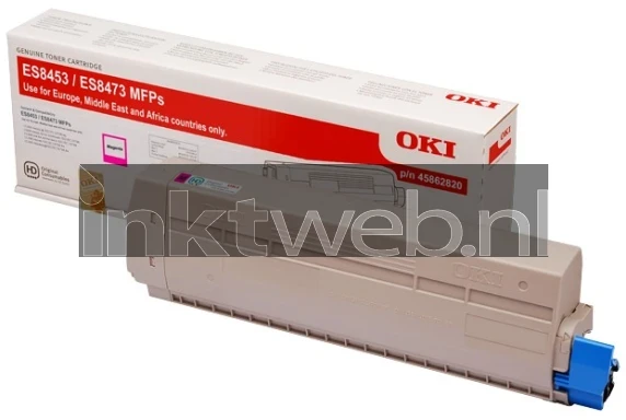 Oki 45862820 magenta Combined box and product