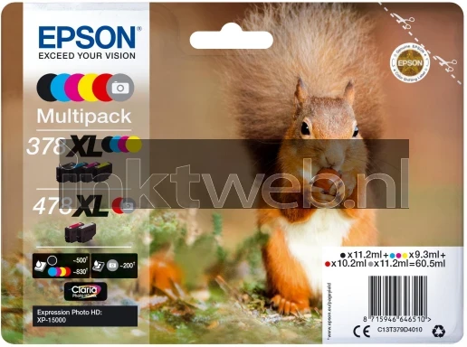 Epson 378XL / 478XL multipack zwart en kleur