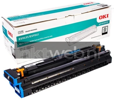 Oki 45103722 zwart front box en product Combined box and product