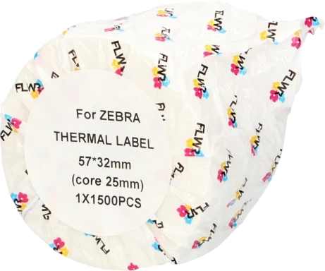 FLWR Zebra etikettering 57 mm x 32 mm  wit