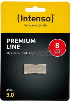 Intenso Premium Line USB Drive 8 GB zilver Front box