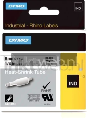 Dymo S0718260 zwart op wit breedte 6 mm