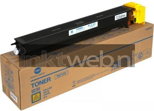 Konica Minolta TN-713 geel Combined box and product