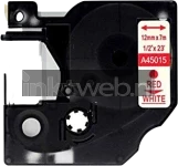 Huismerk Dymo 45015 rood op wit breedte 12 mm